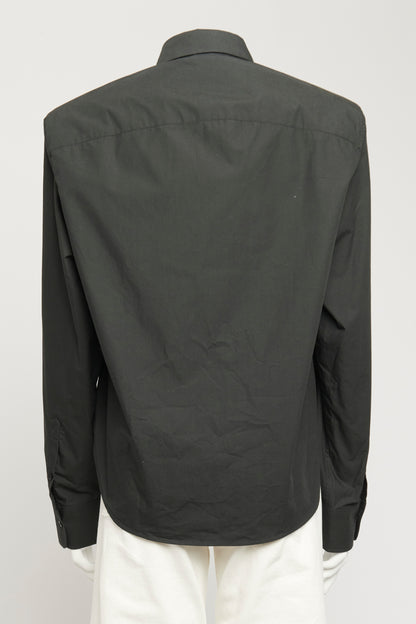 Black Cotton Shoulder Pad Preowned Shirt
