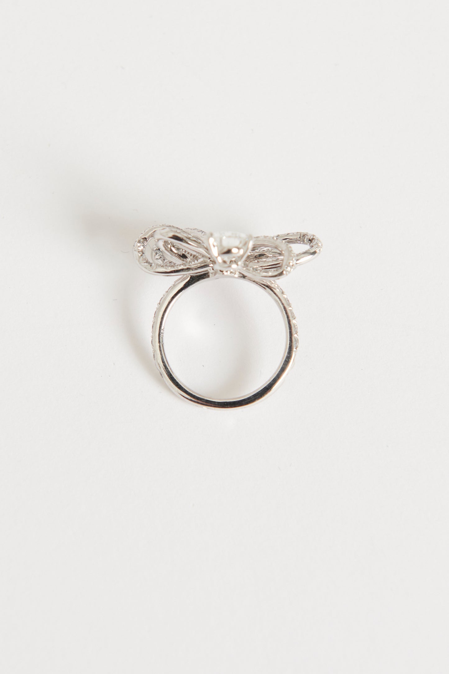 Ruban Bow Diamond Drop Preowned Ring