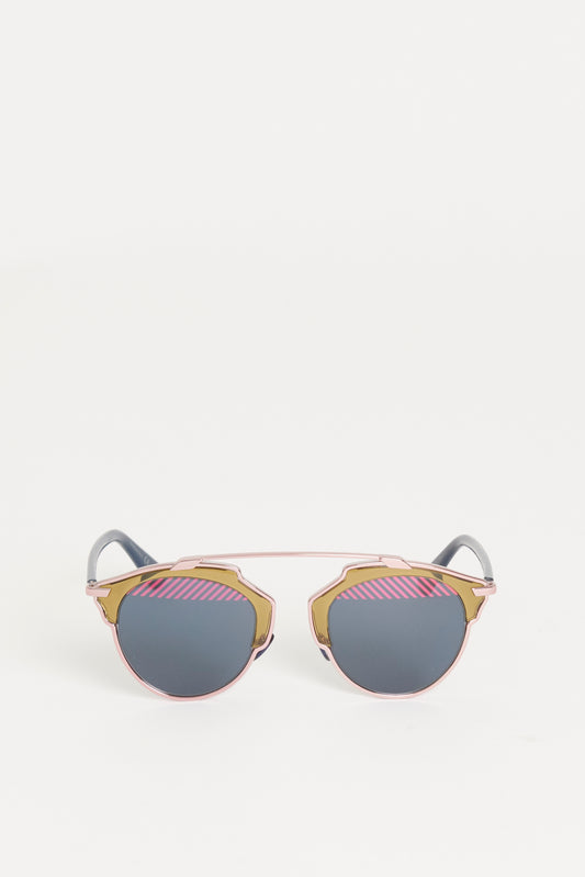 Pink Metal Preowned So Real Sunglasses