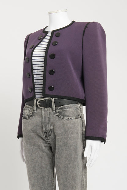 1980's Purple Wool Blend Preowned Cropped Jacket