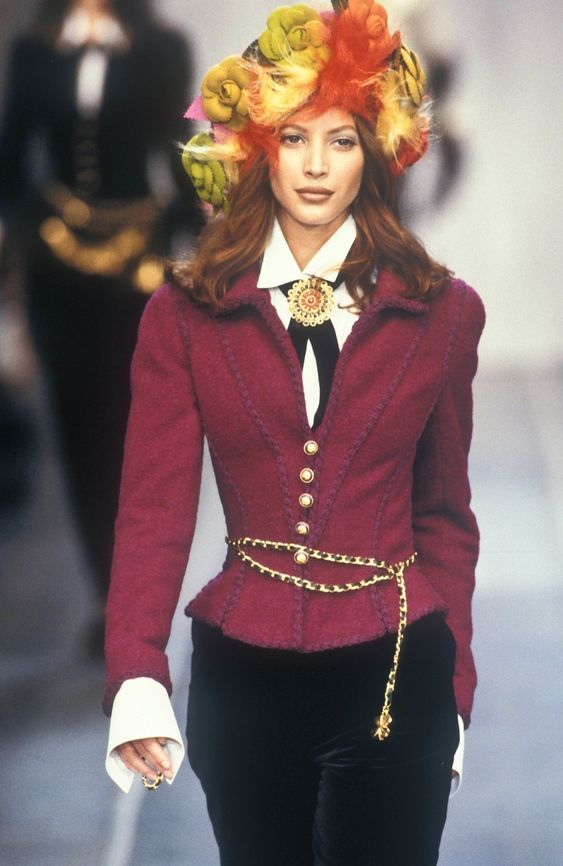 1993 Purple Wool Tweed Preowned Fitted Jacket