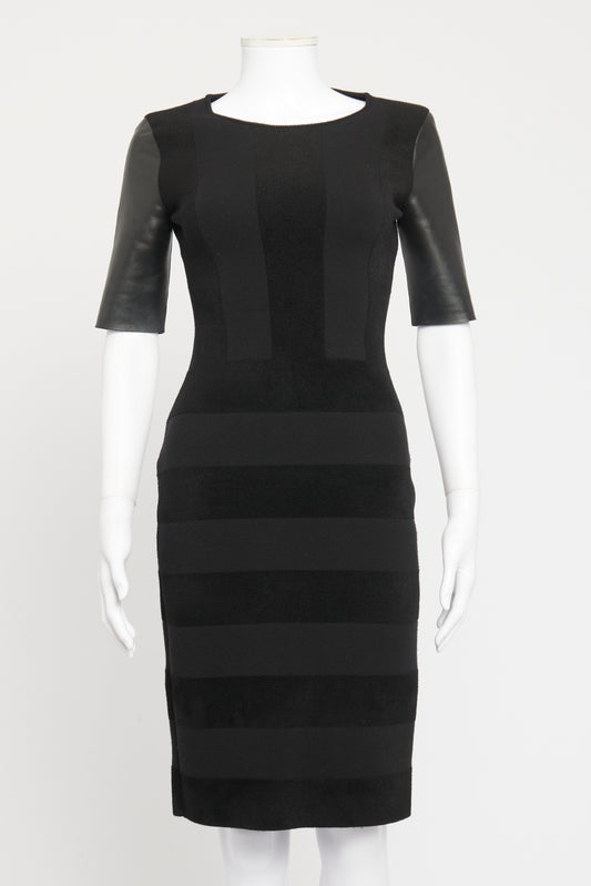 Black Wool Blend Preowned Knee Length Dress