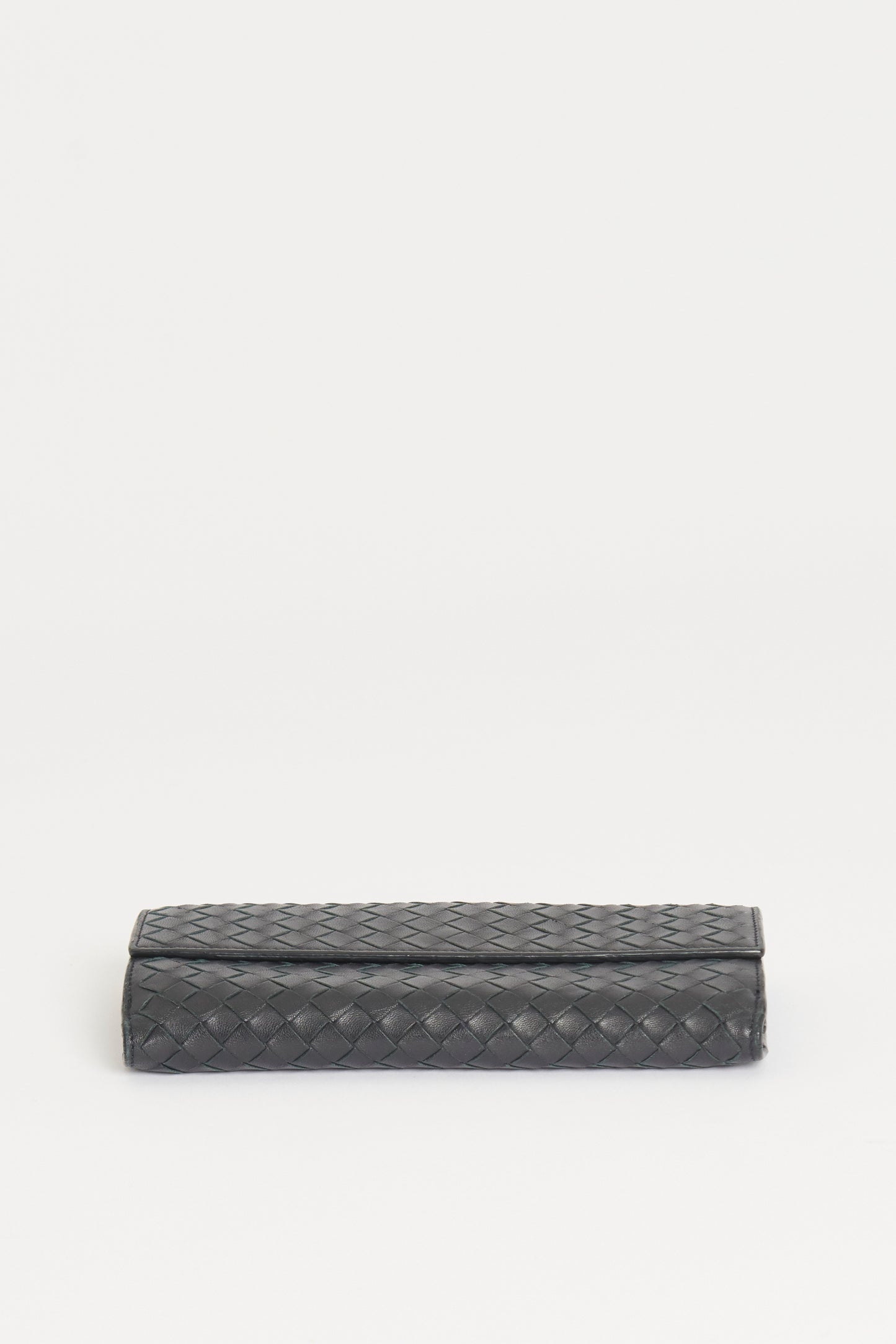 Navy Leather Preowned Flap Wallet