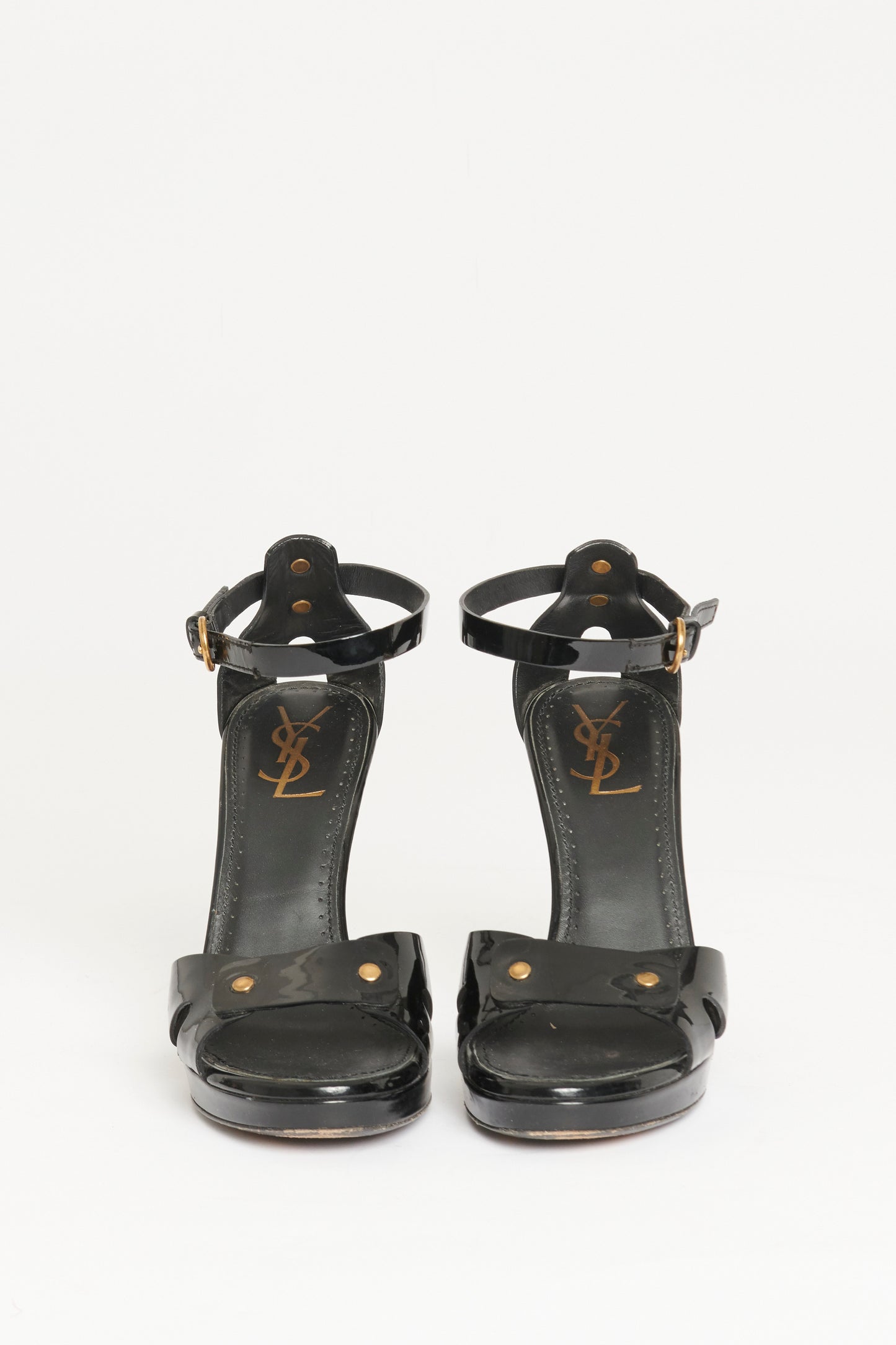 Black Patent Leather Preowned Sandals