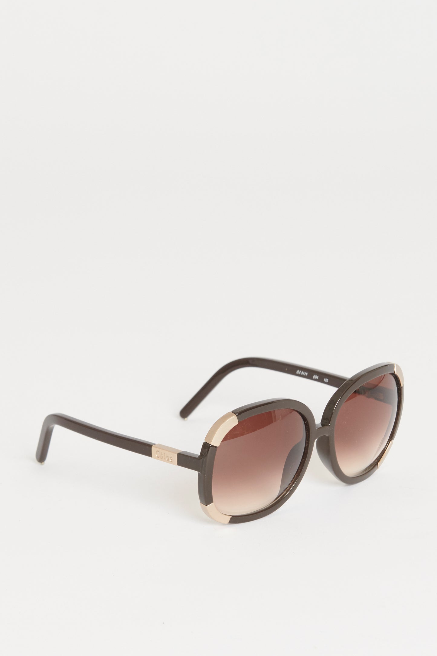 Brown Acetate Preowned Oversized 70's Sunglasses