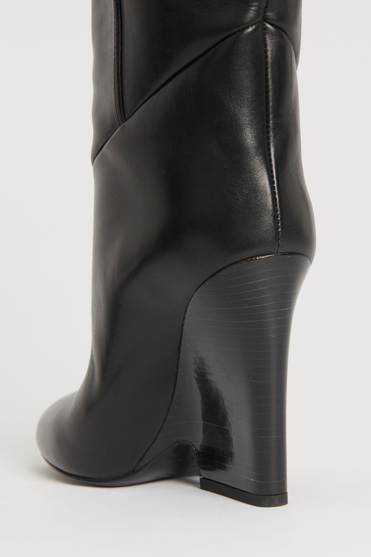 Black Leather Preowned Cartel Knee High Boots