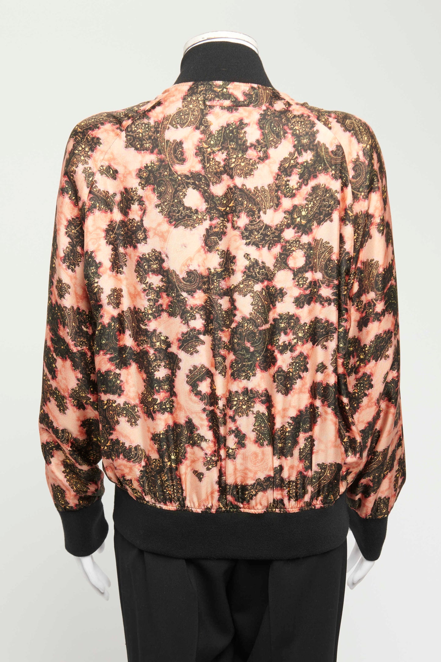 2014 Pink Silk Preowned Paisley Bomber Jacket