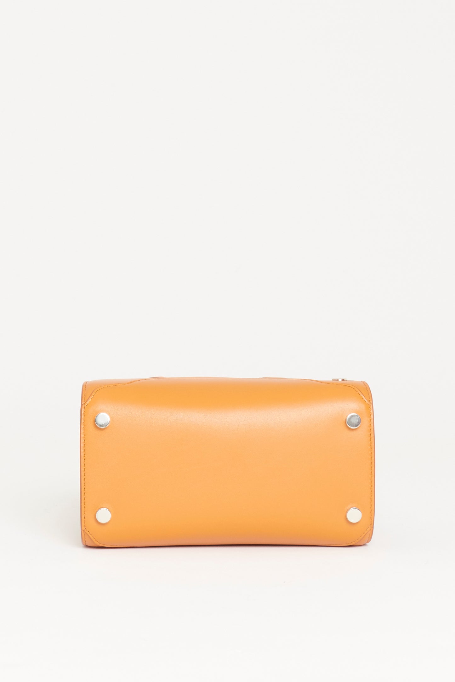 Orange Calfskin Preowned Sesia Micro Tophandle Bag
