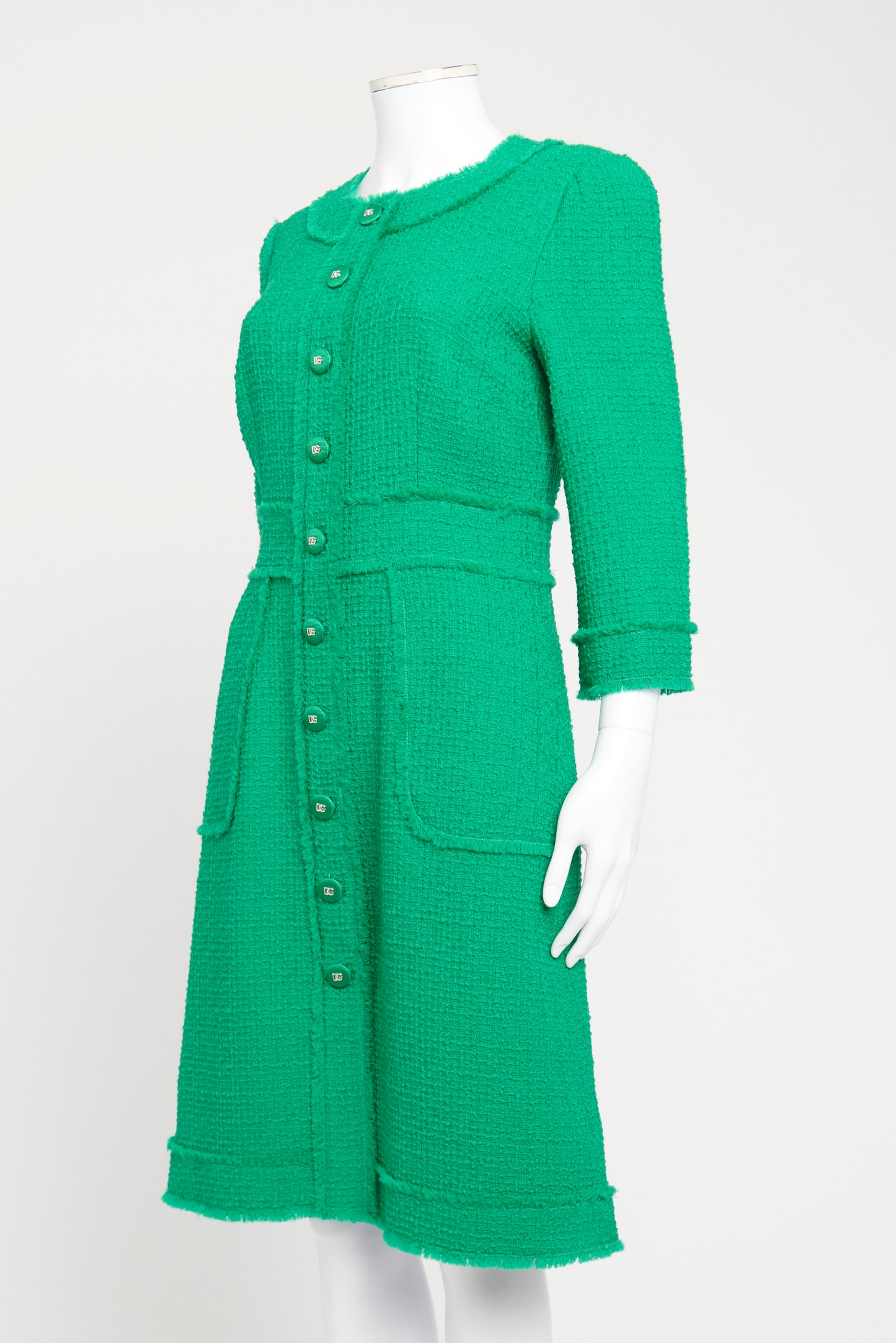 2023 Green Raschel Tweed Preowned Dress