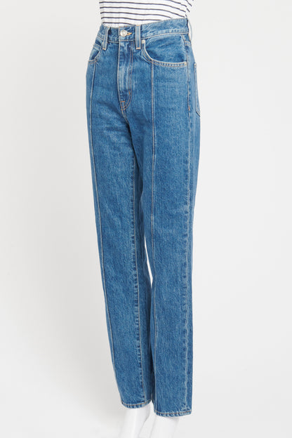 Blue Cotton Preowned London Pintuck Straight Leg Jeans
