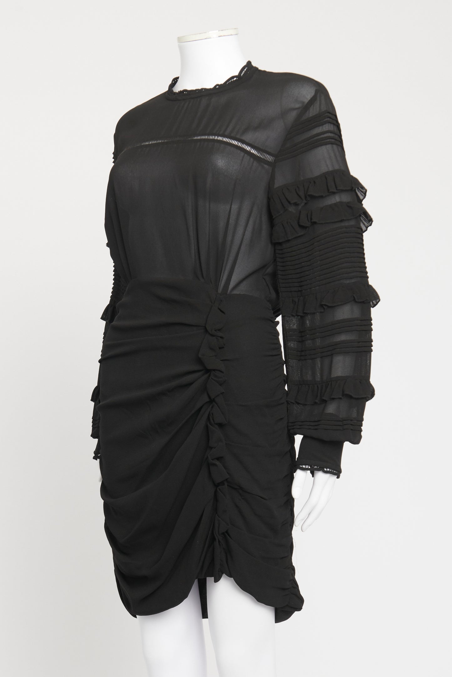 Black Silk Blend Preowned High Neck Mini Dress