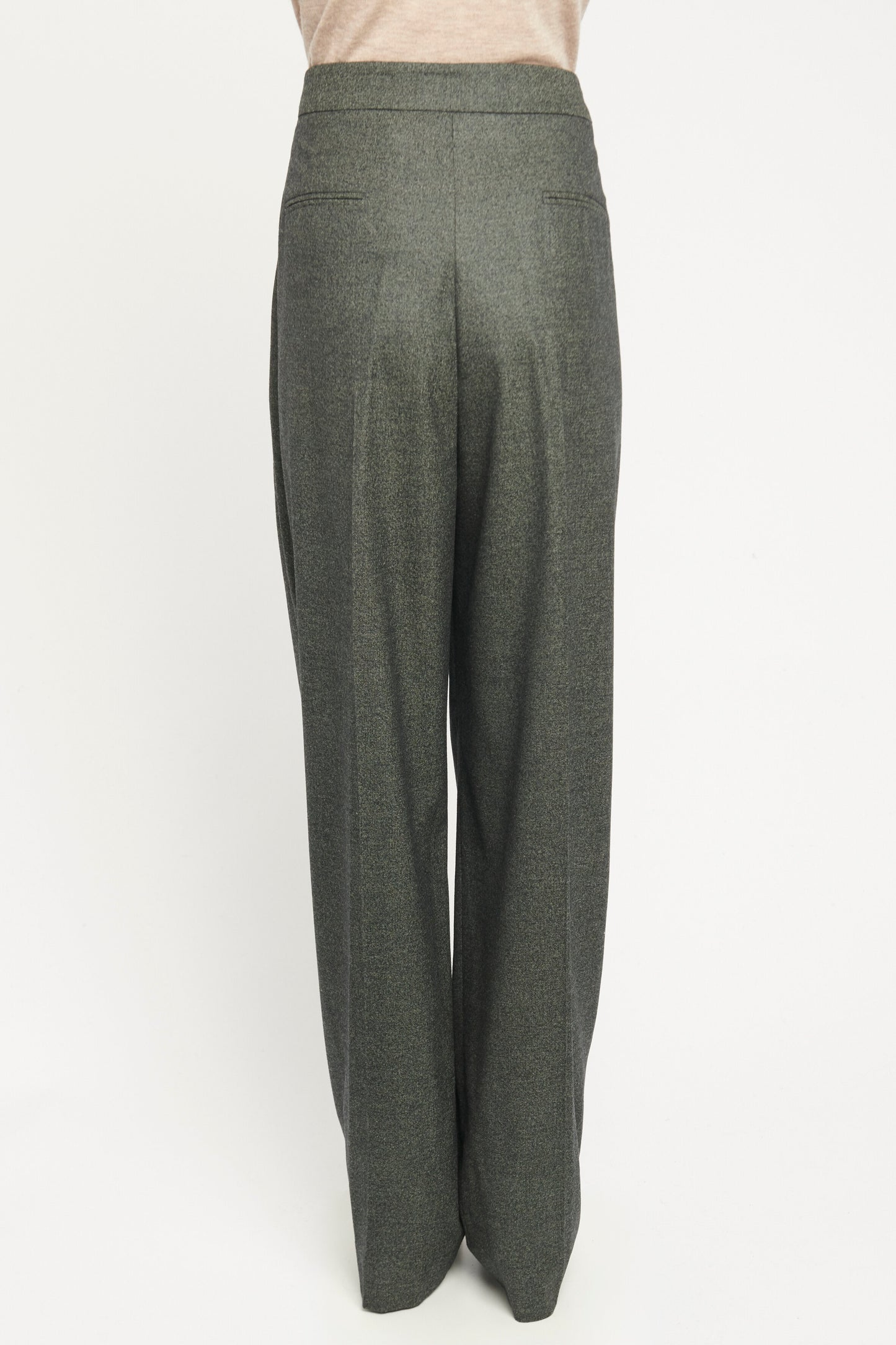 2020 Charcoal Grey Wool Pleat Front Preowned Trousers