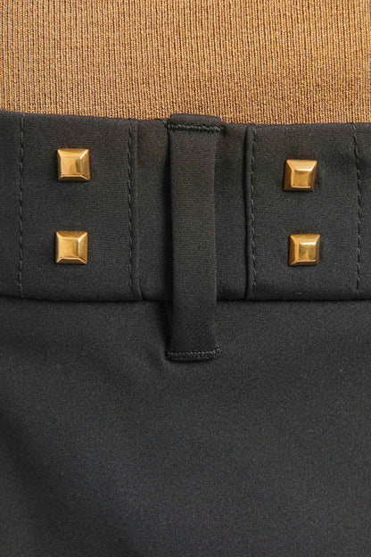 Black Silk Blend Preowned Studded Trousers