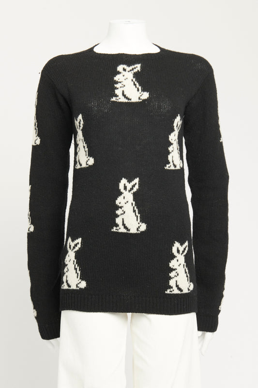 2016 Black Shetland Wool Preowned Bunny Knit