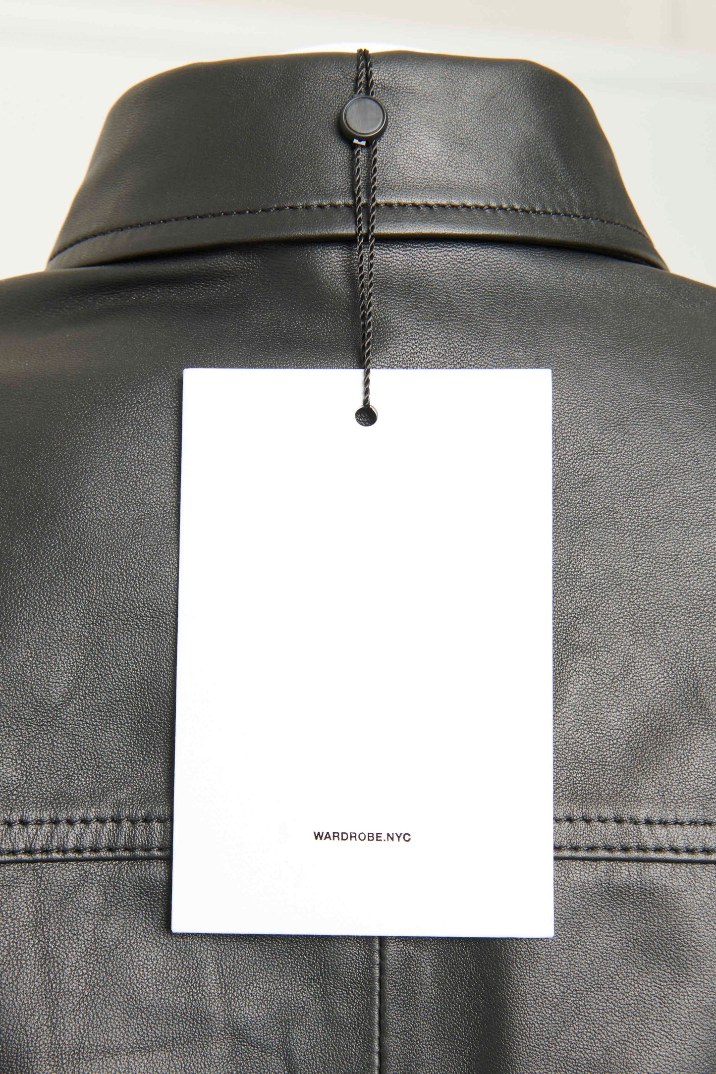 Black Leather Preowned Shirt Style Jacket