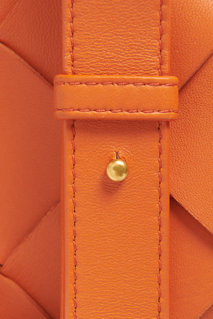Orange Lambskin Preowned Cassette Crossbody Bag