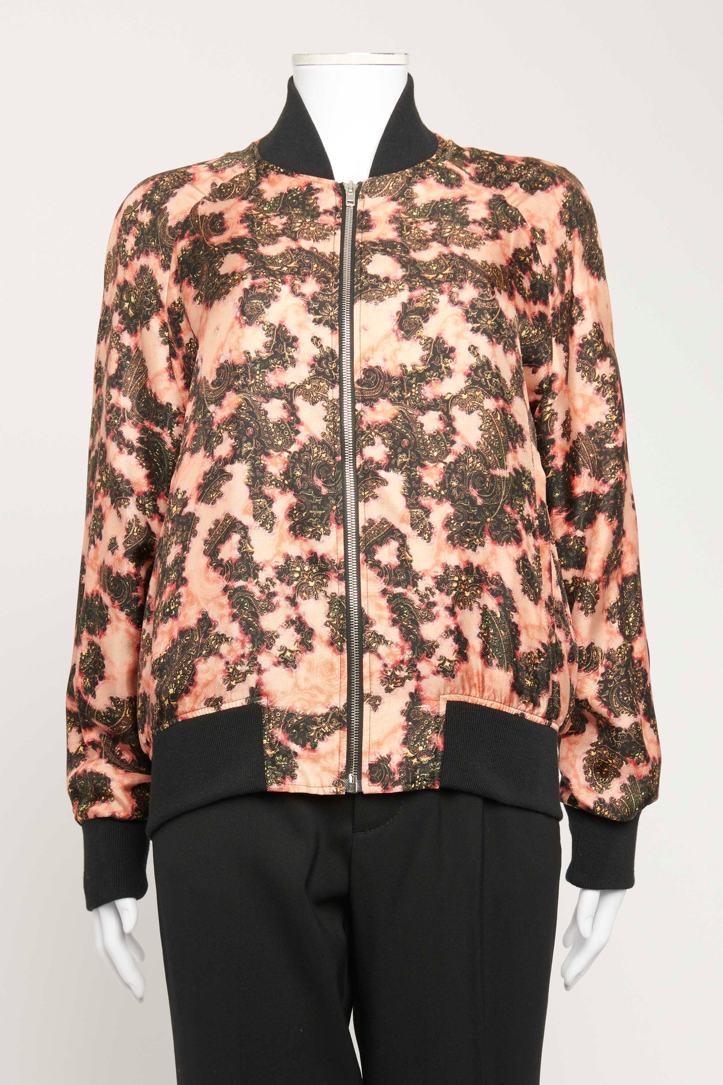 2014 Pink Silk Preowned Paisley Bomber Jacket