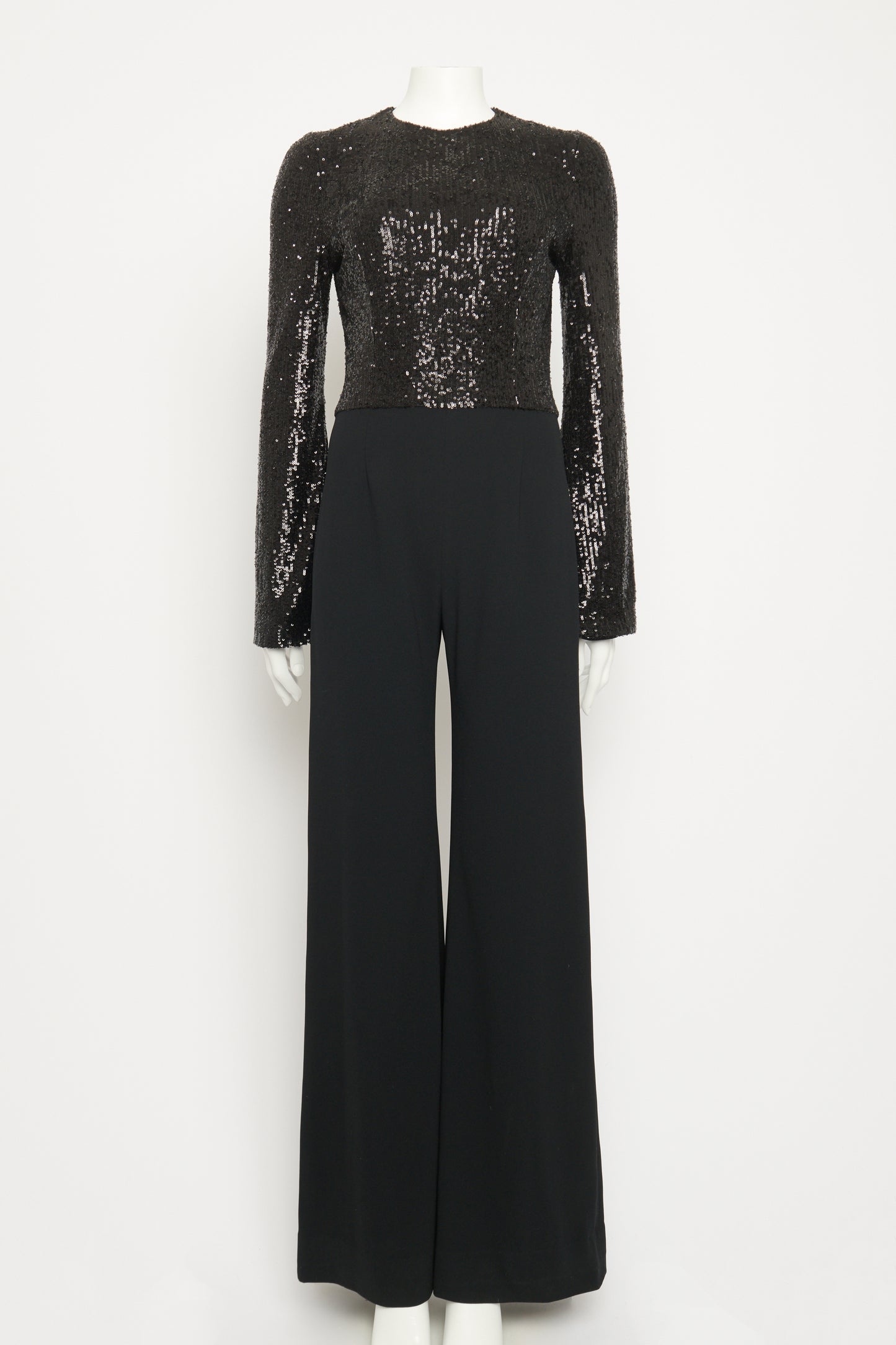 Black Sequin Wide Leg Preowned Jumpsuit