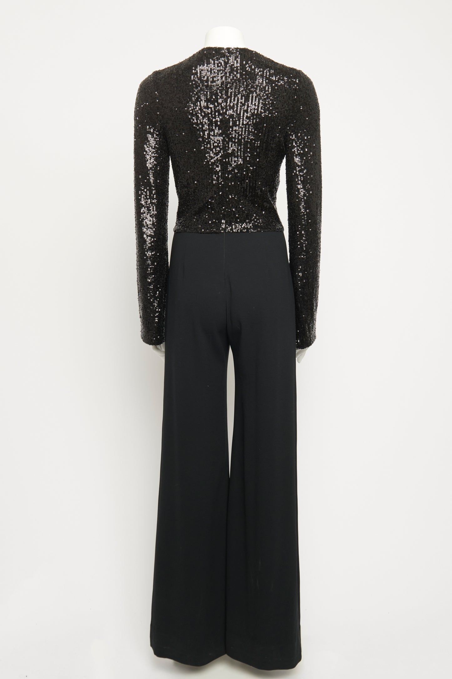 Black Sequin Wide Leg Preowned Jumpsuit