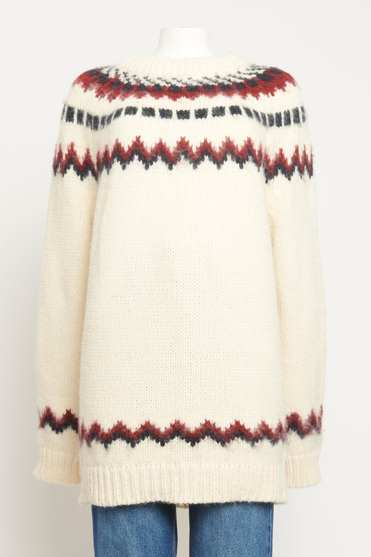 Cream Wool & Cashmere Preowned Fairisle Jumper Dress