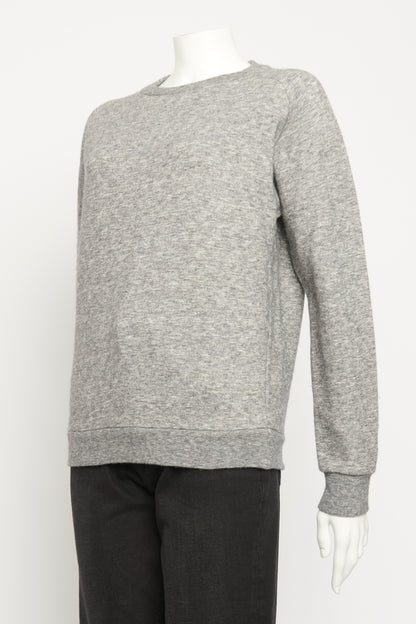 Grey Marl Cotton & Wool Blend Preowned Sweatshirt