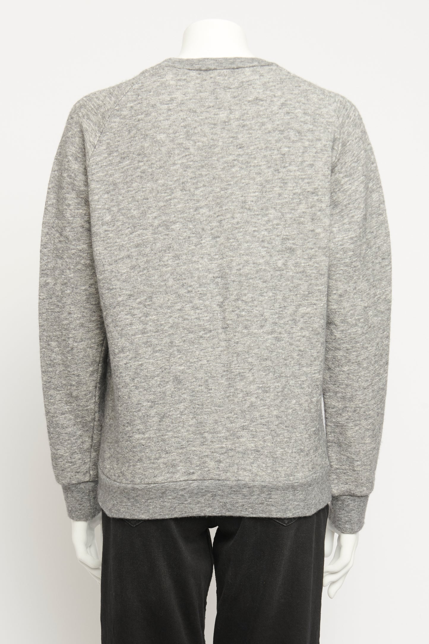 Grey Marl Cotton & Wool Blend Preowned Sweatshirt