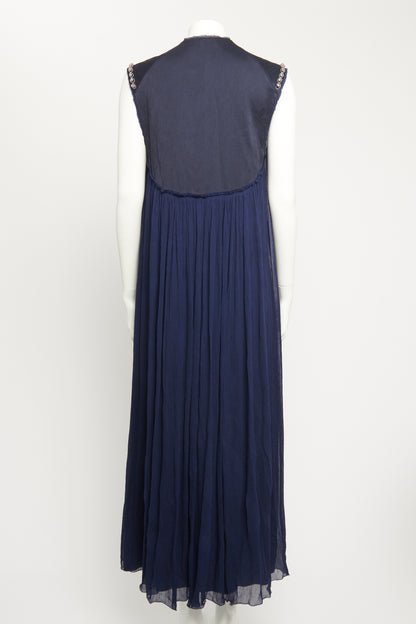 2019 Navy Blue Midi Dress