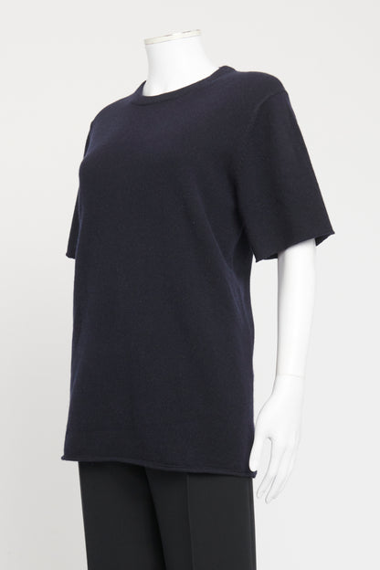 Navy Cashmere Blend Preowned No.64 Short Sleeved T-Shirt Jumper