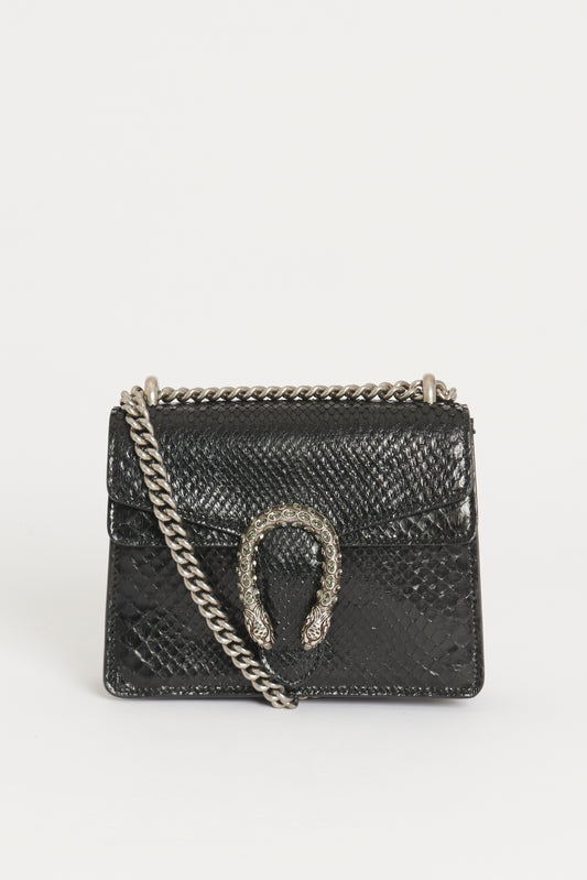 Black Python Preowned Mini Dionysus Crossbody Bag