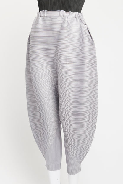 Grey Polyester Preowned Dropped Crotch Culottes