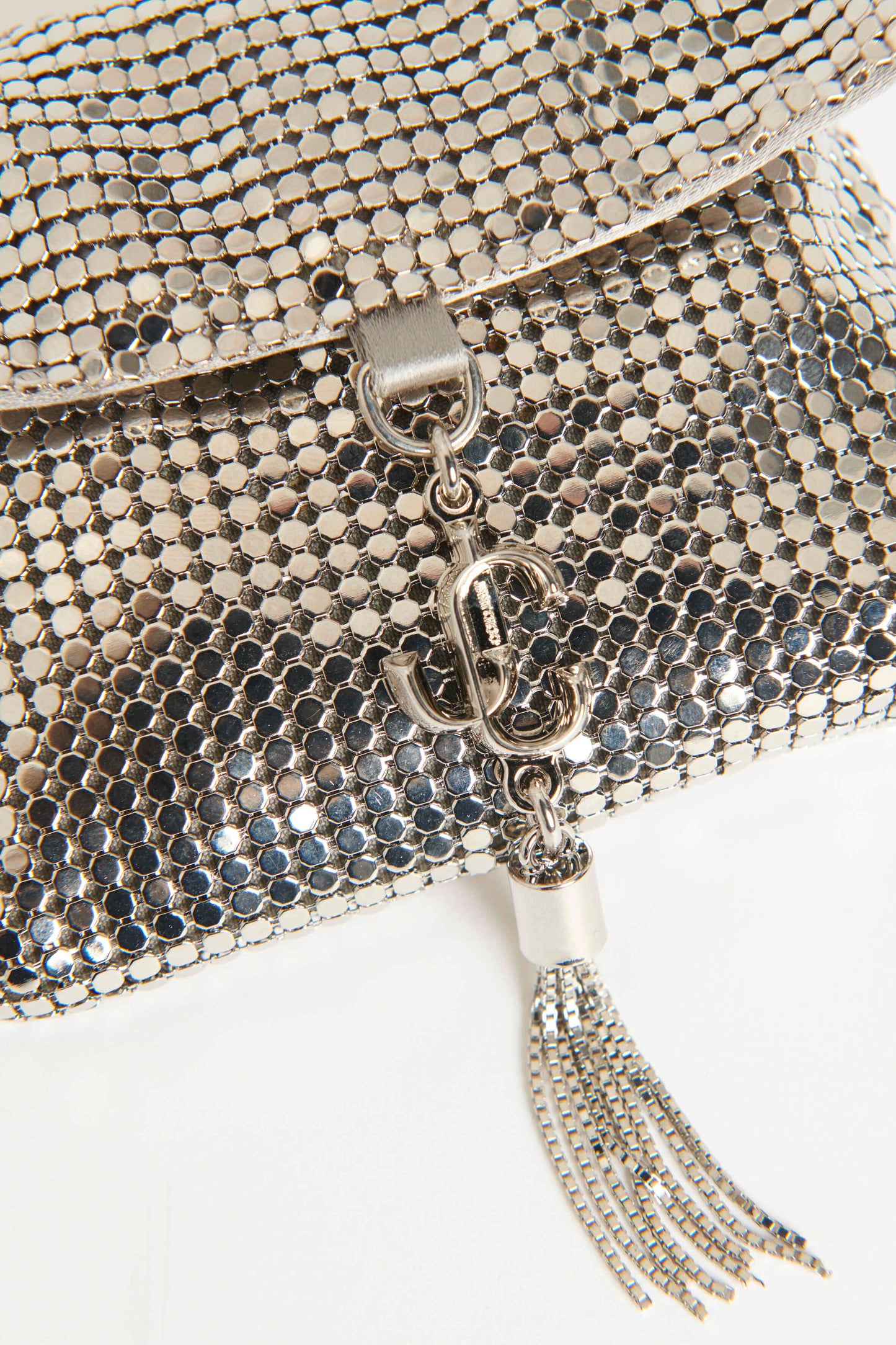 Silver Chainmail Preowned Crossbody Soft Cardholder