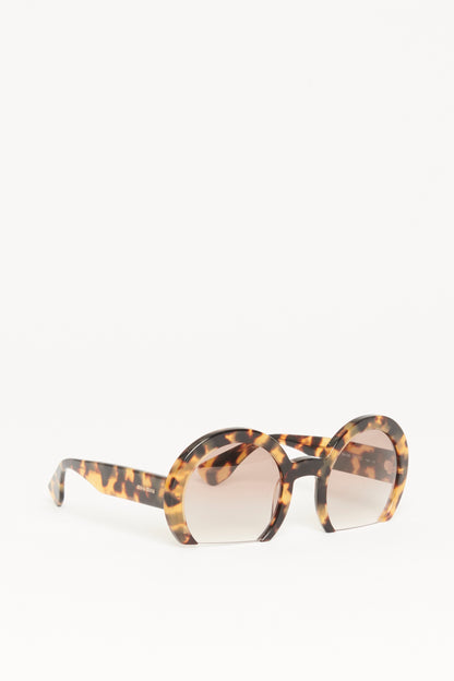 Brown Tortoise Preowned Rasoir Oversized Sunglasses