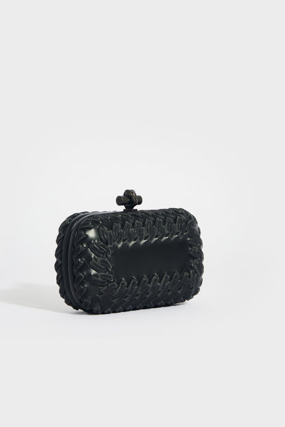 Passementerie Knot Clutch Bag in Black