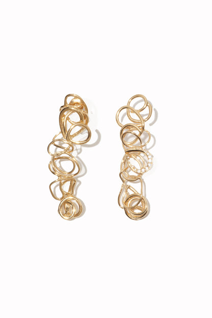 The Allure of Disorder - White Topaz and Gold Vermeil Earrings