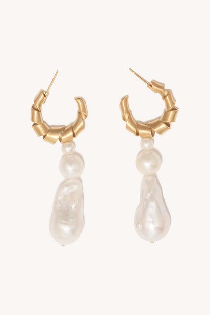 Wibble, Wobble - Pearl and Gold Vermeil Earrings