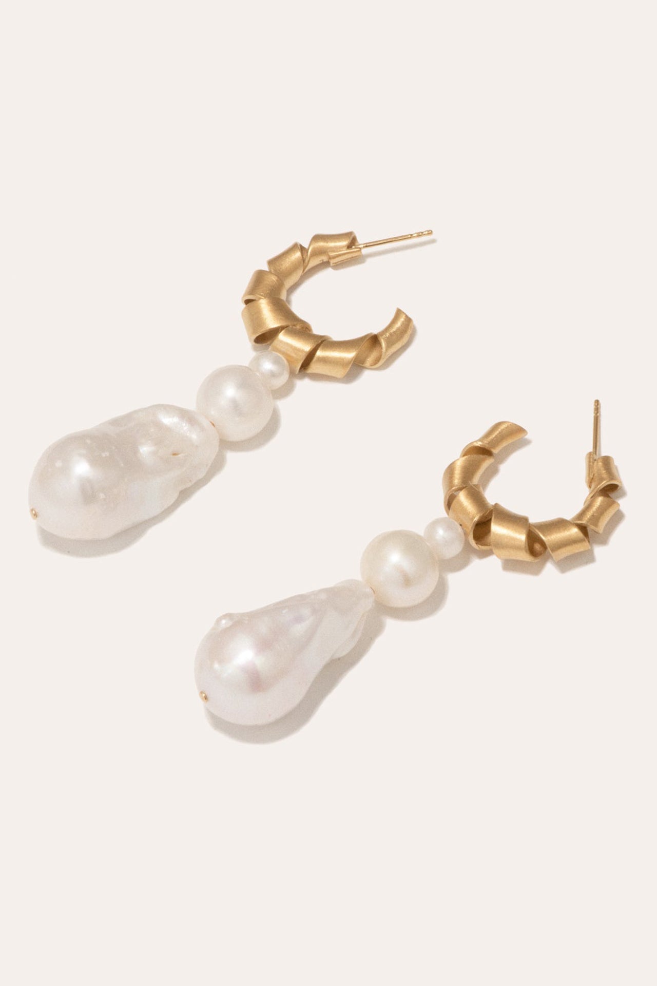 Wibble, Wobble - Pearl and Gold Vermeil Earrings