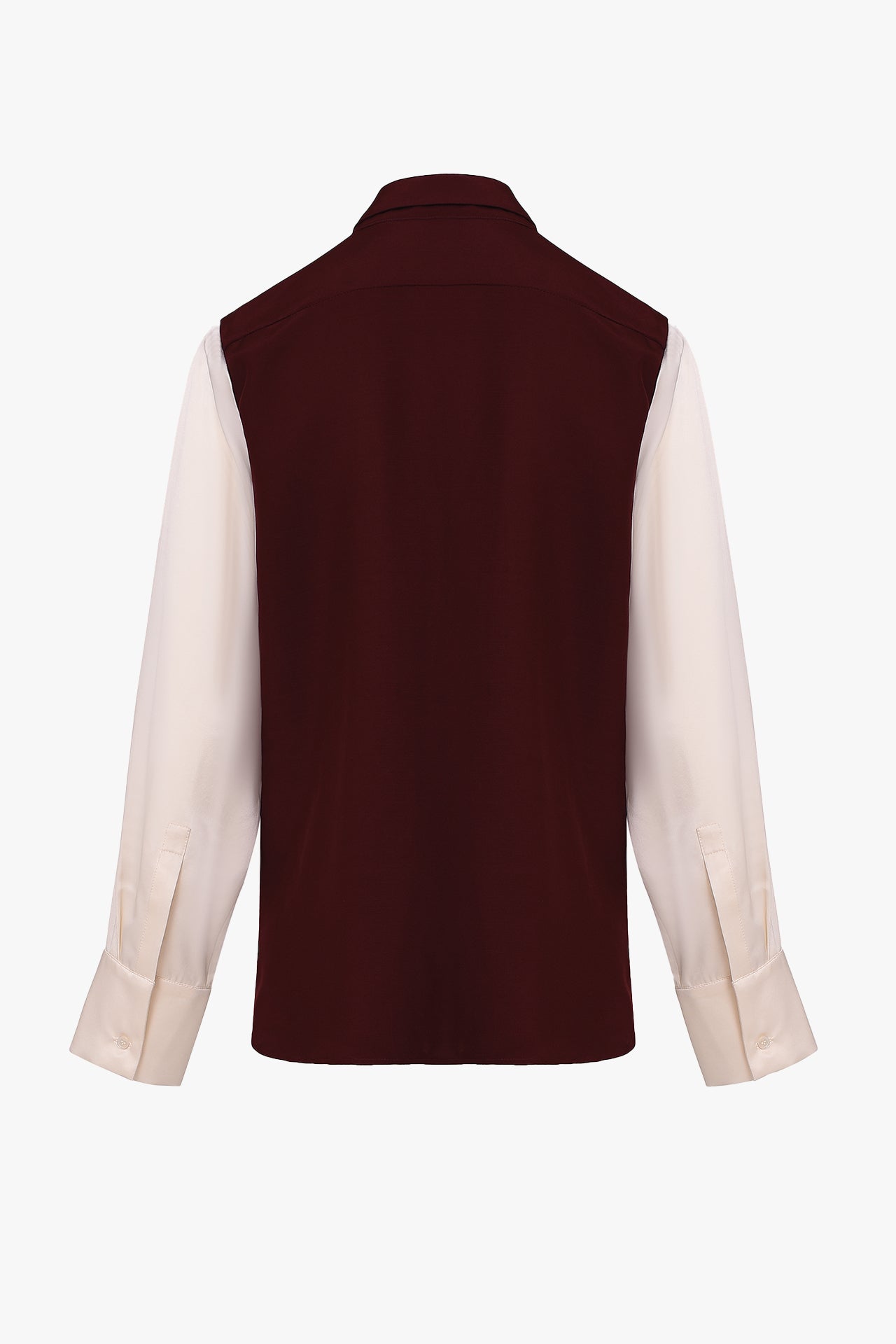 Burgundy and Off White Ester Shirt