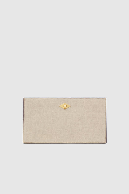 Natural Linen Cognac Ease Bag