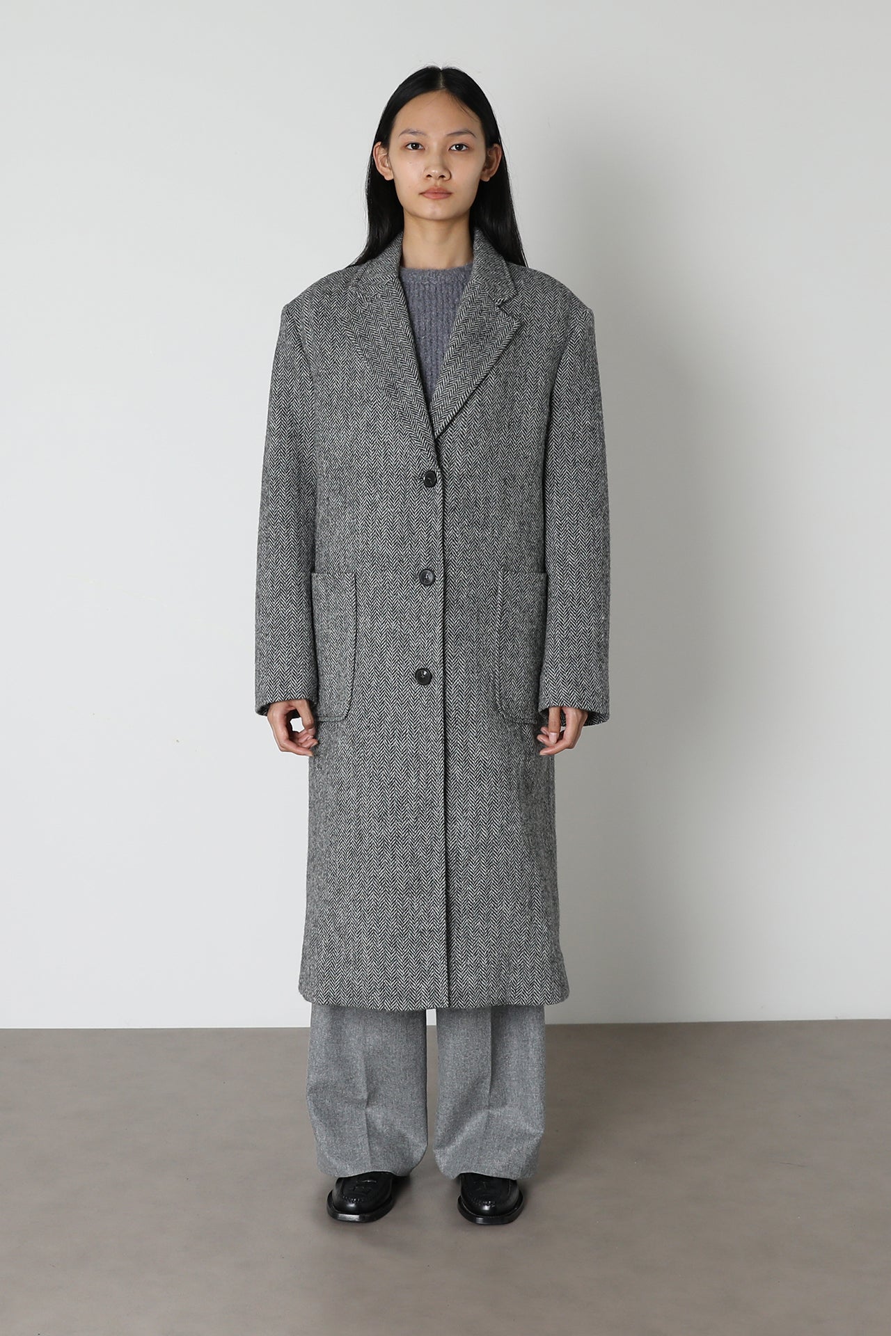 Grey Grandpa Tweed Coat