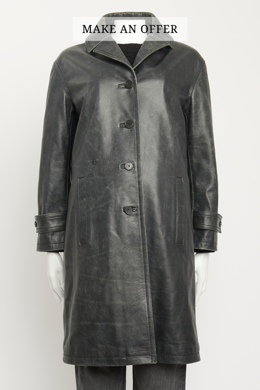 2023 Runway Distressed Leather Preowned Trench