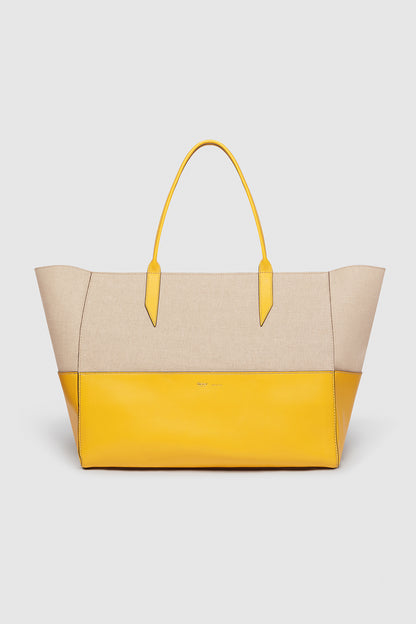 Natural Factory Yellow Linen Incognito Large Cabas Bag