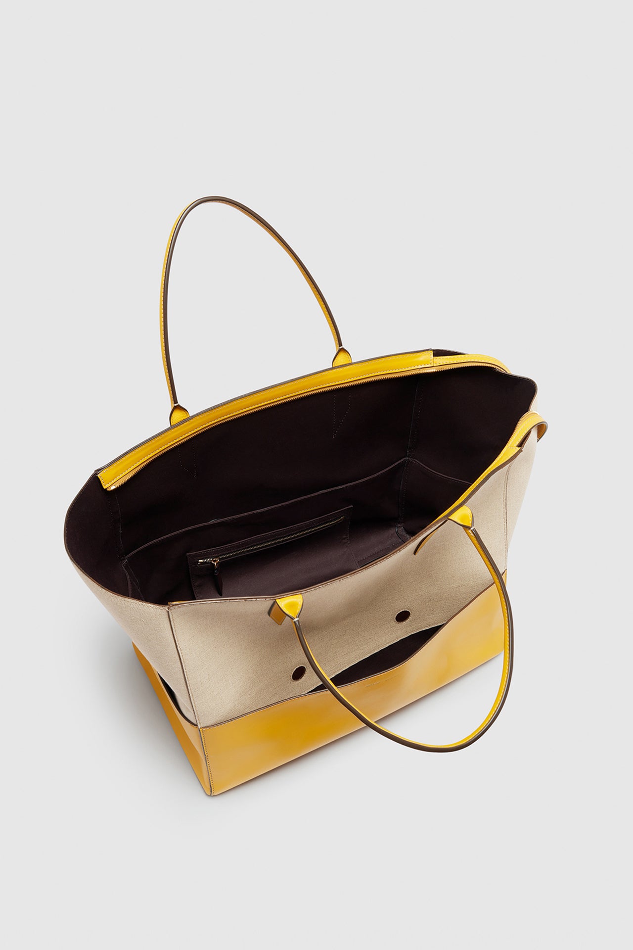 Natural Factory Yellow Linen Incognito Large Cabas Bag