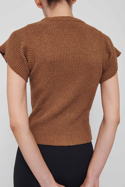 Brown Knit T-Shirt