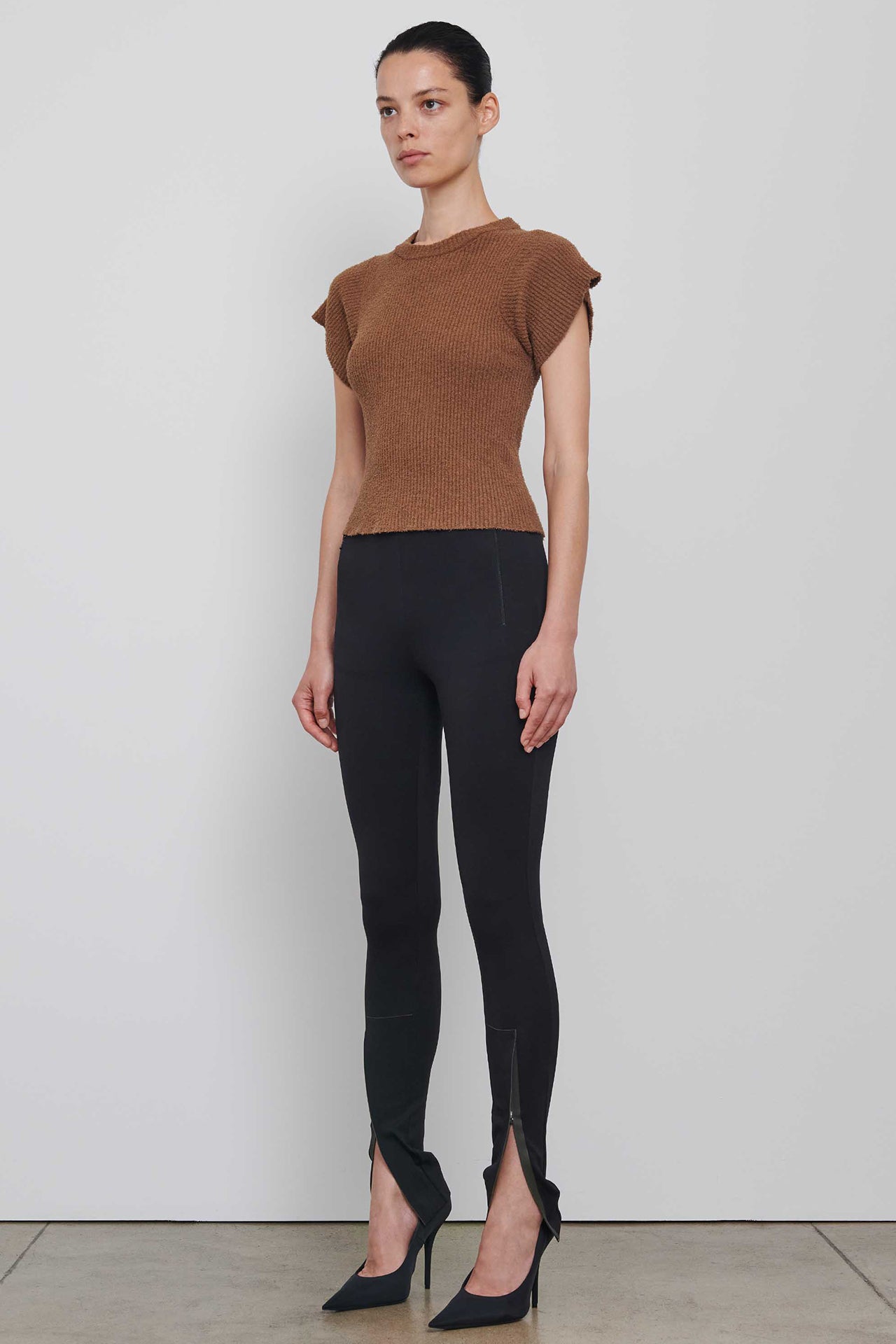 Brown Knit T-Shirt