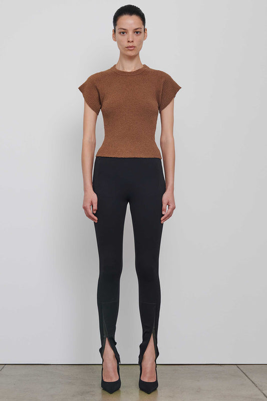 Brown Knit T-Shirt