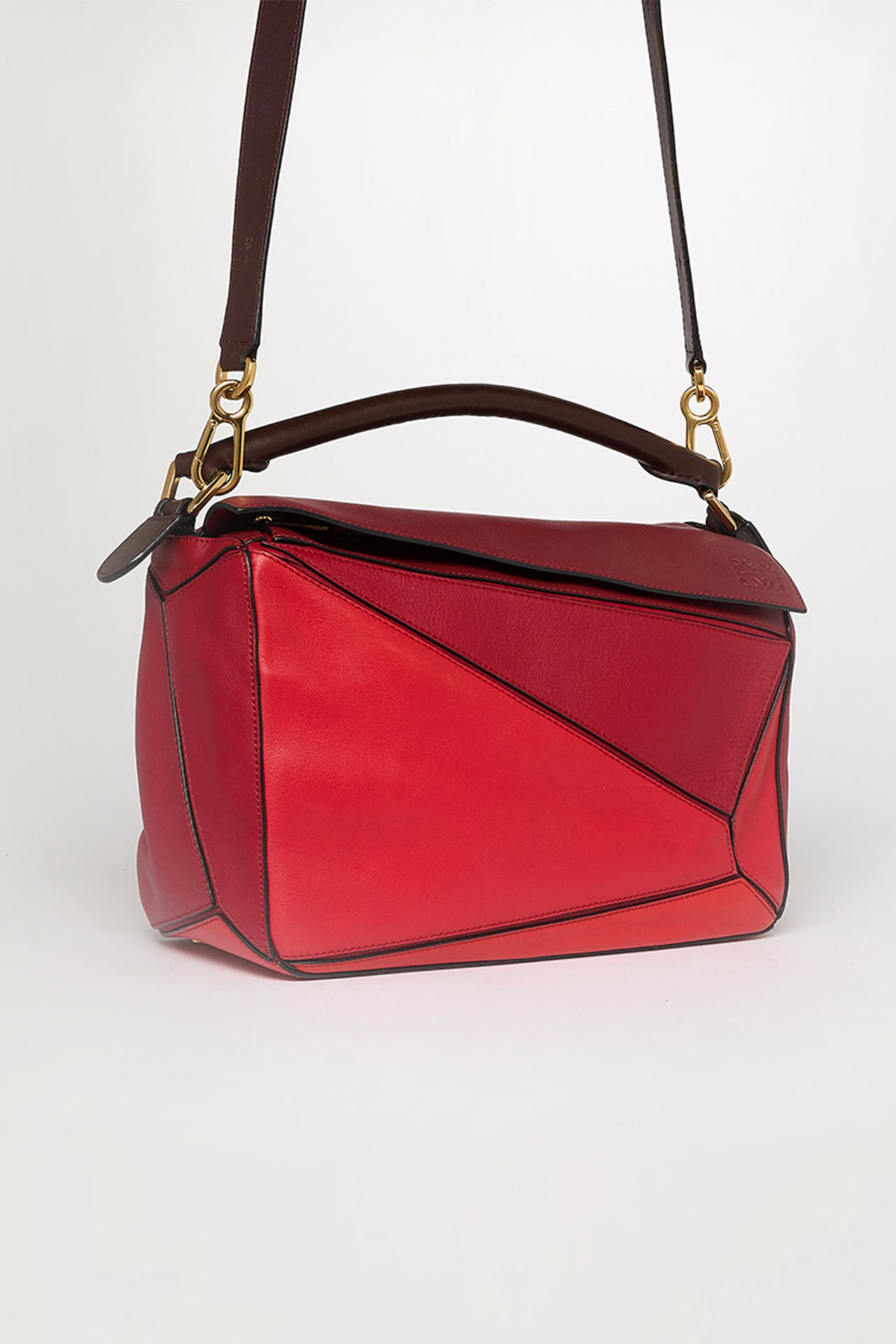 Puzzle Medium Tricolor Bag in Red