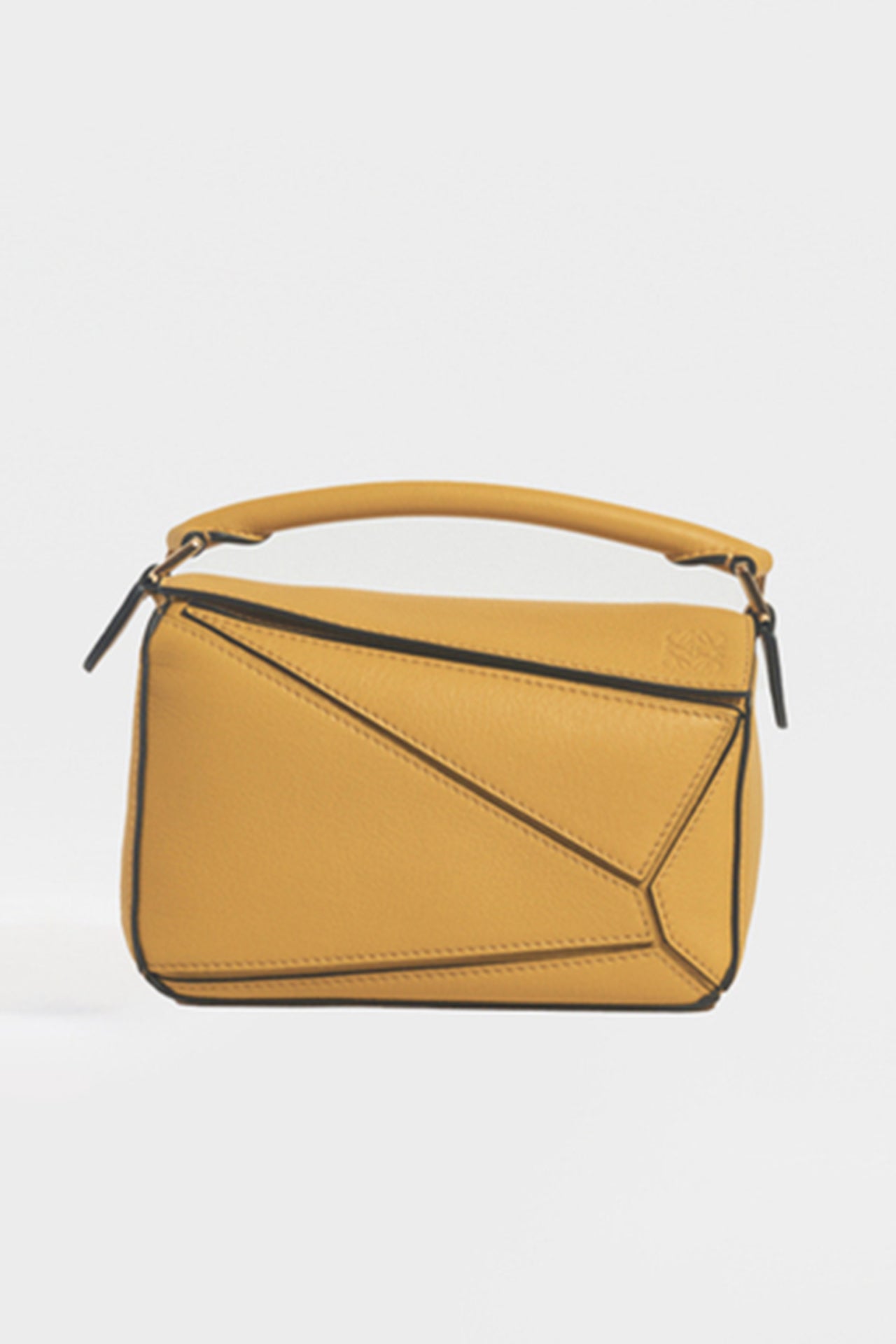 Puzzle Mini Leather Shoulder Bag in Mustard