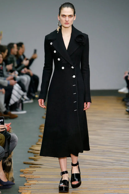 2014 Fall Runway Contrast Wool Preowned Coat