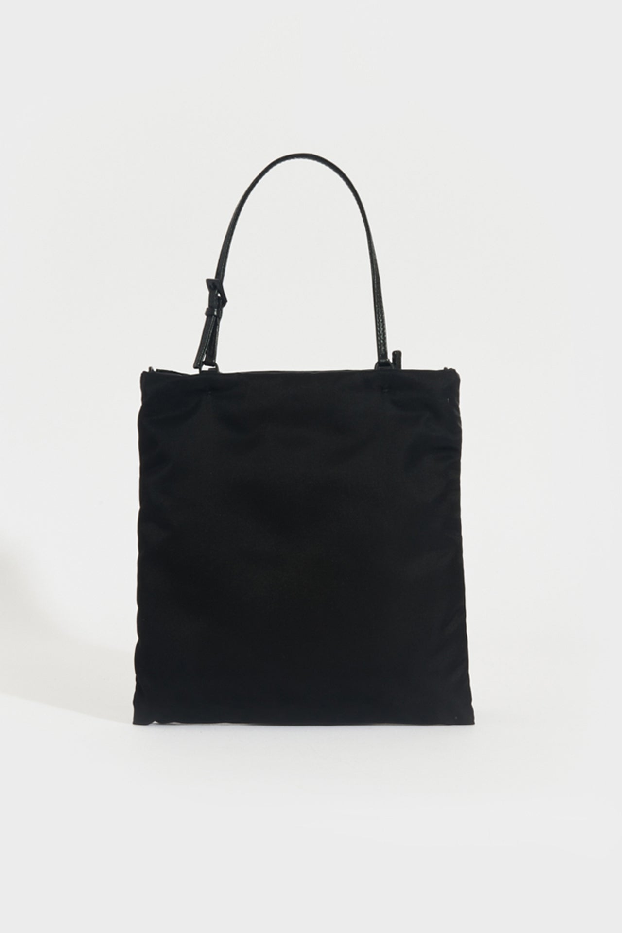 Floral-Beaded Nylon Bag in Black