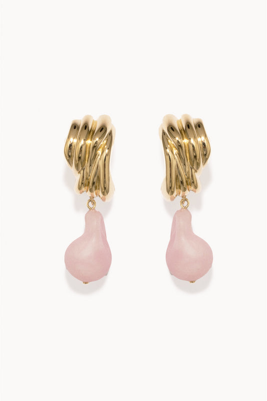 Off‐World - Pink Bio Resin and Gold Vermeil Earrings